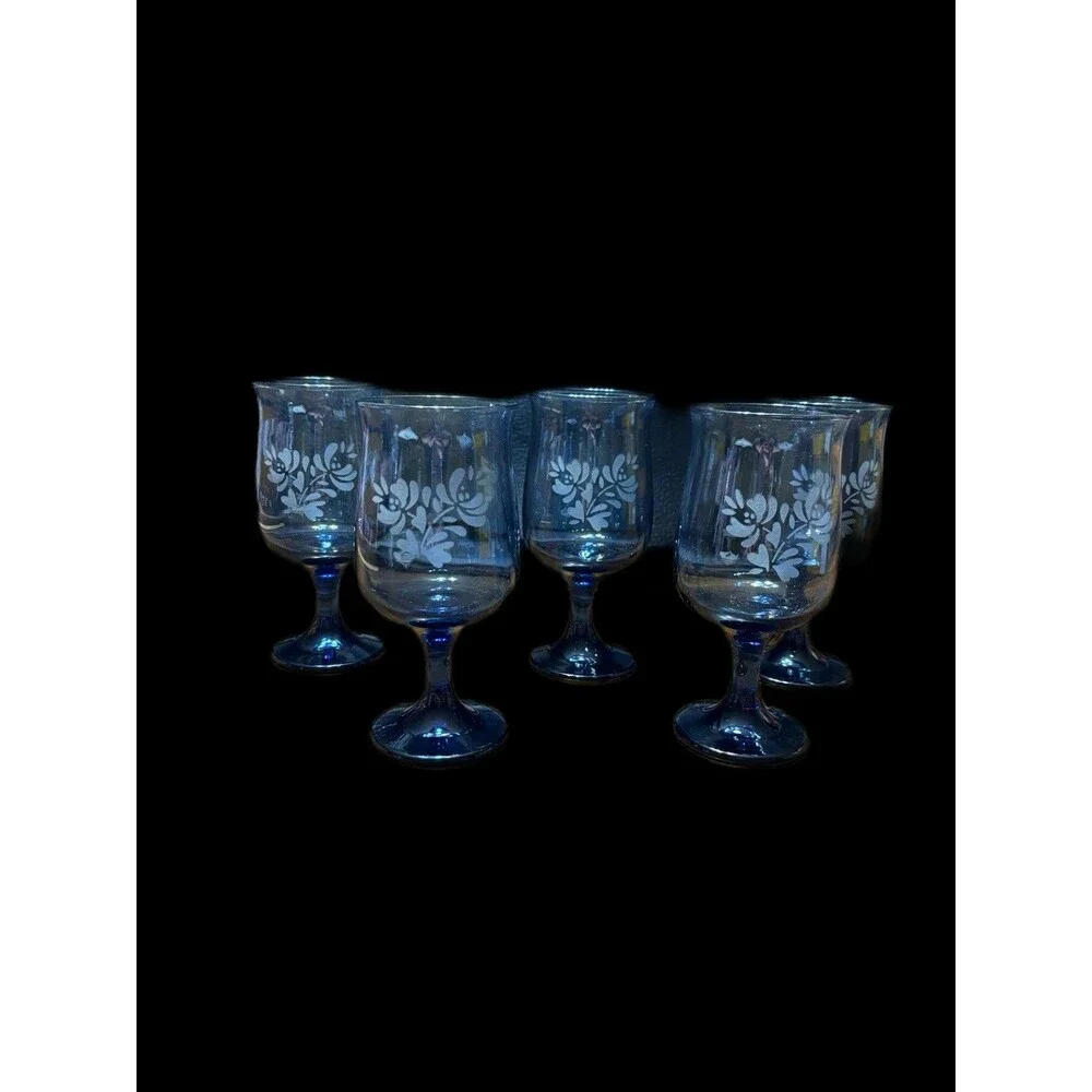 5 Vintage 1970's Pfaltzgraff Yorktowne Cobalt Blue 10oz 6 1/2